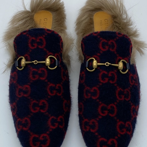 Gucci Princetown GG wool slipper Blue and red GG w main image 14